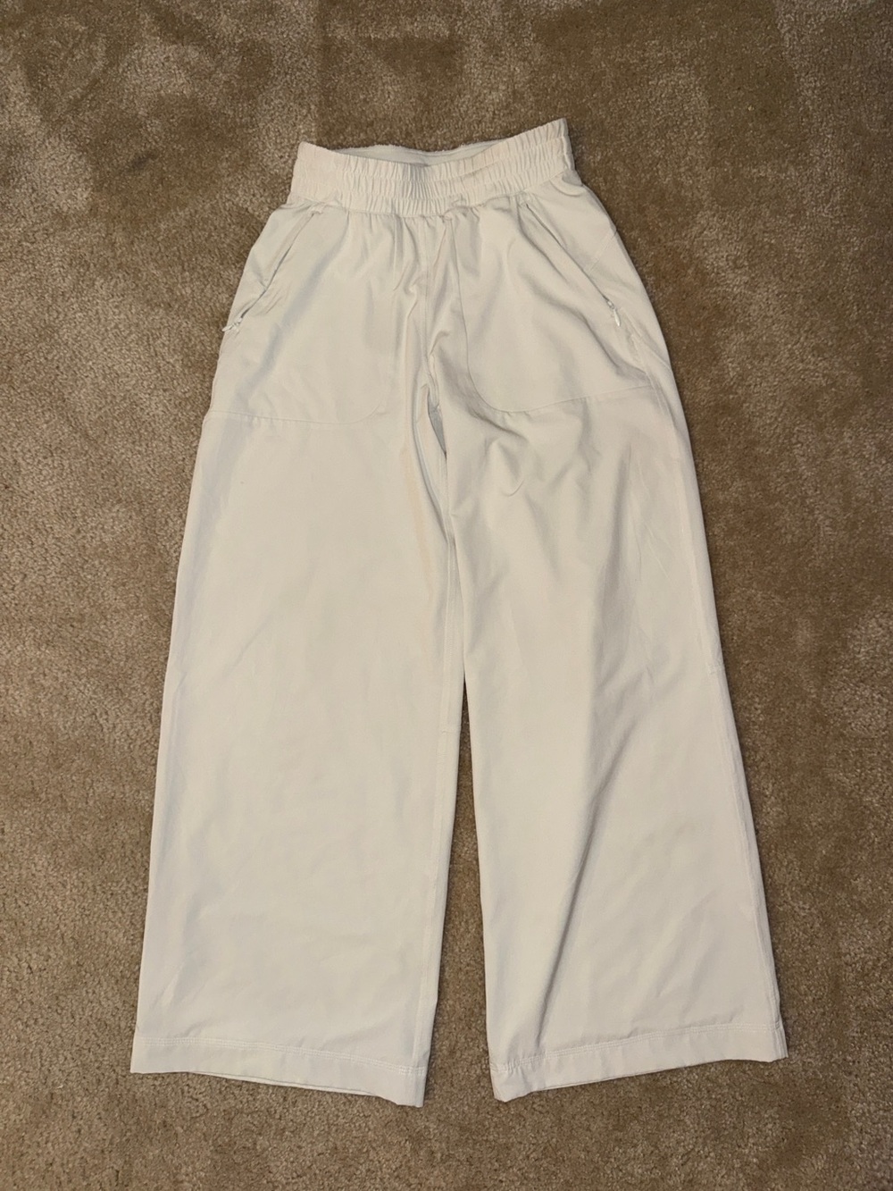 Lululemon Wide-Leg High-Rise Cropped Pants Off-White Size 0